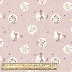 Ciel de lit cabane Rose poudré motif girafe & lion