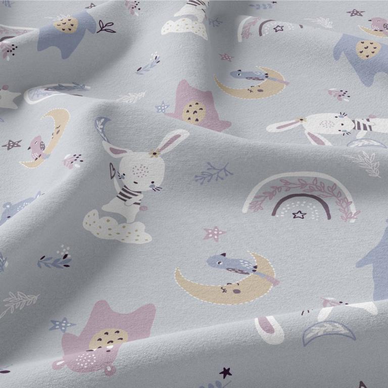 Ciel de lit cabane Lavande motif Lapin & Ours