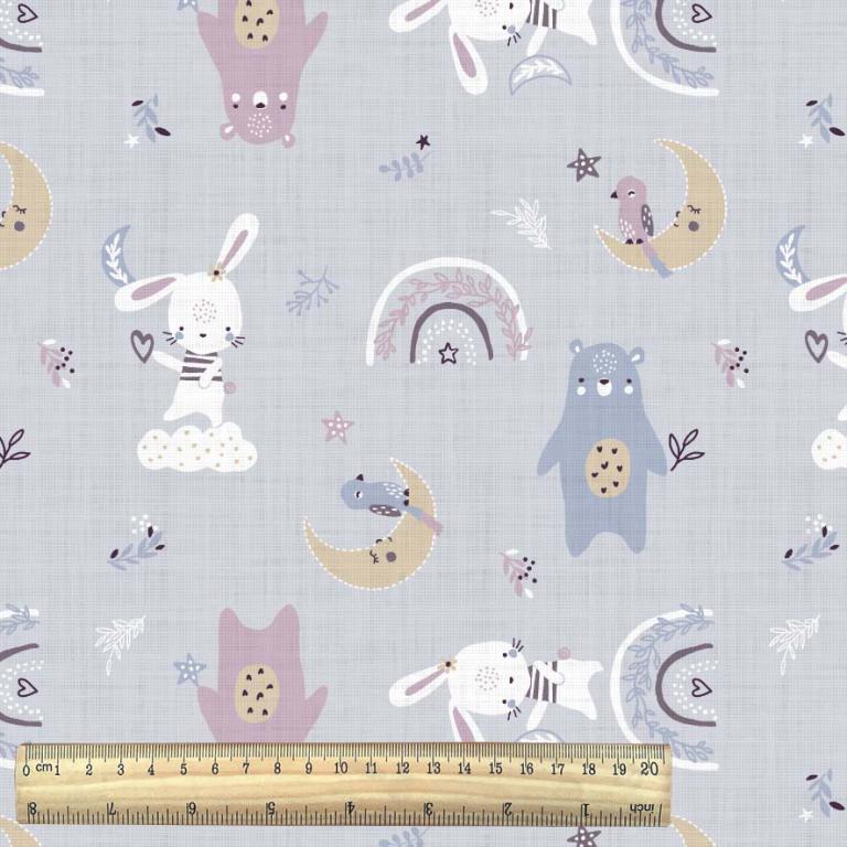 Ciel de lit cabane Lavande motif Lapin & Ours