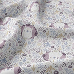 Ciel de lit cabane Parme & Blanc motif ours