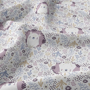 Ciel de lit cabane Parme & Blanc motif ours