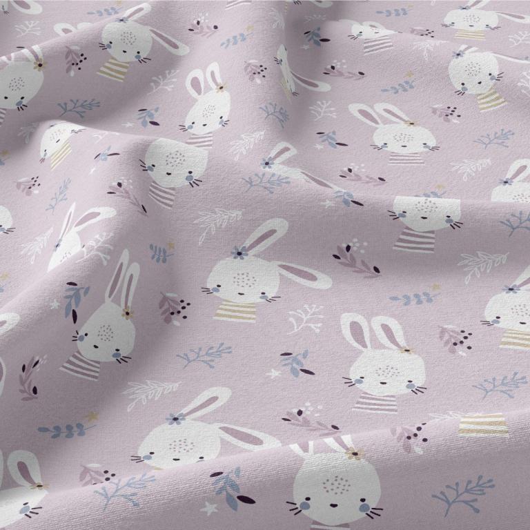 Ciel de lit cabane Parme motif lapin