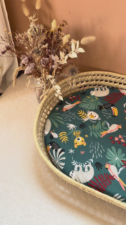 Panier à langer + matelas + housse jungle Ernest