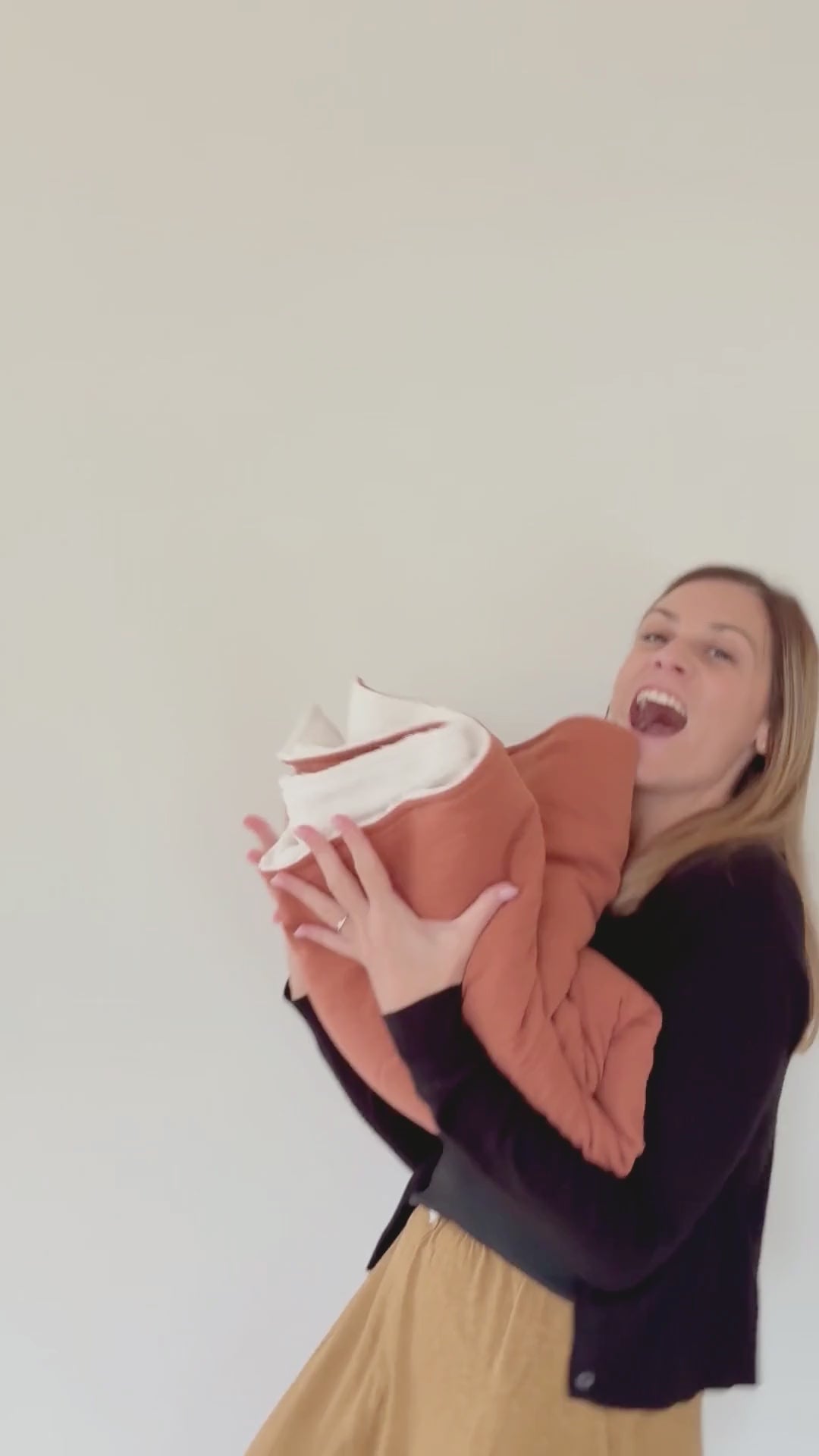 Couverture enfant gaze de coton Terracotta