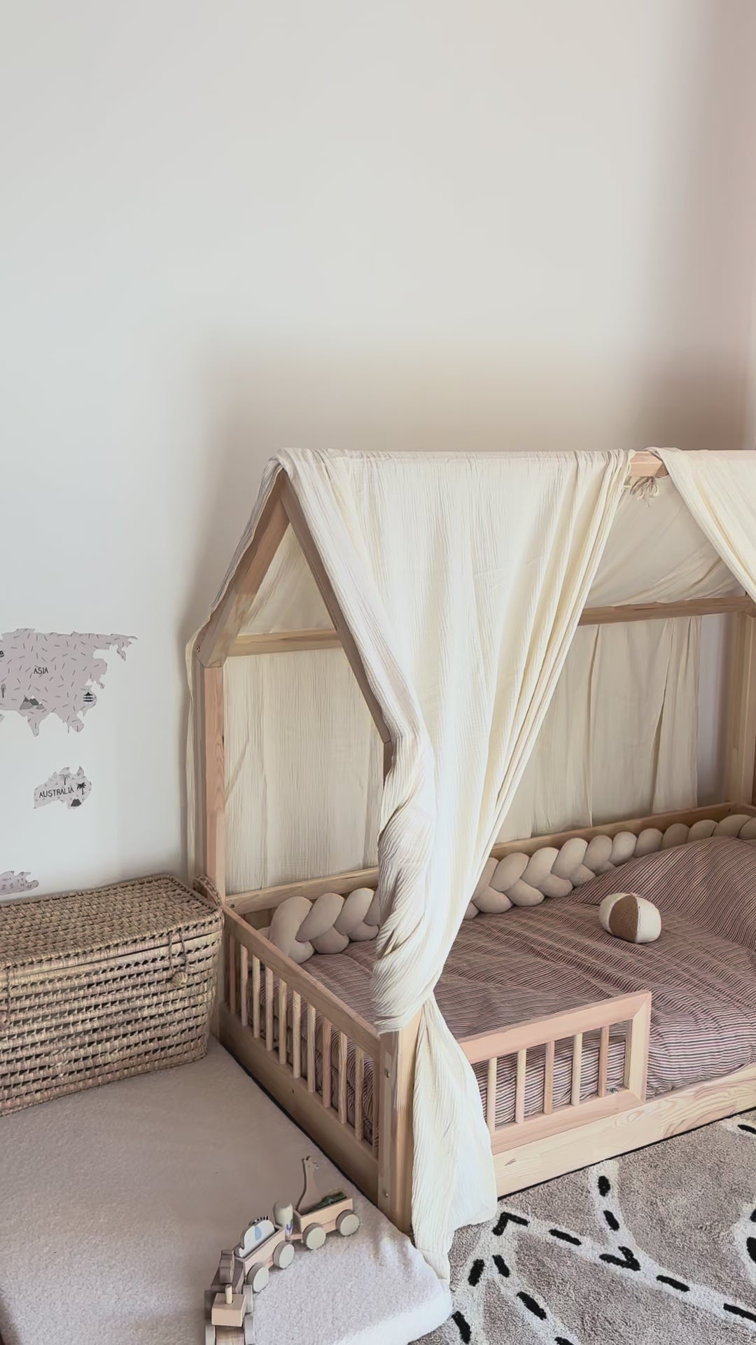 Ciel de lit cabane (pack de 2) Ecru