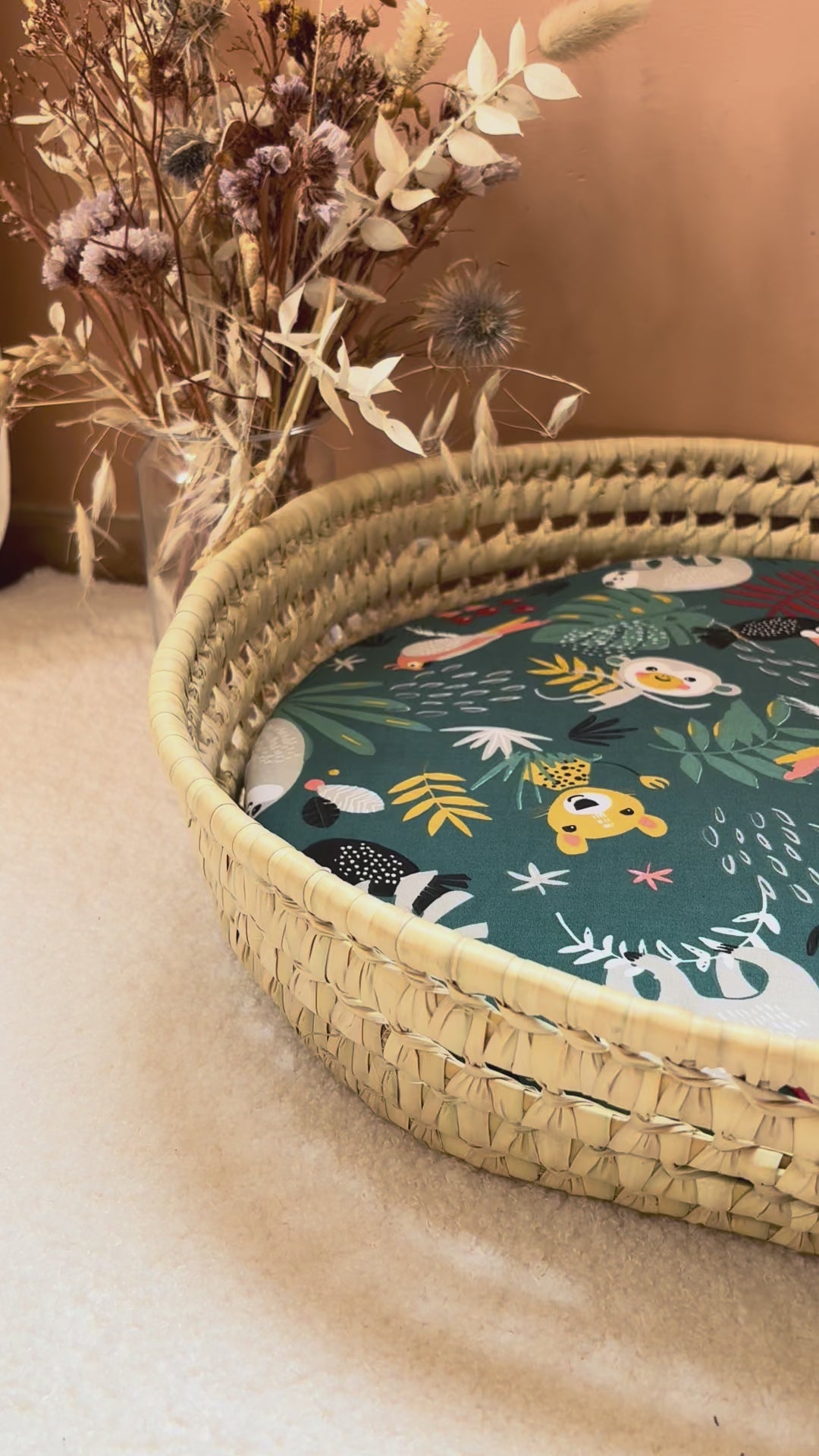 Panier à langer + matelas + housse jungle Ernest