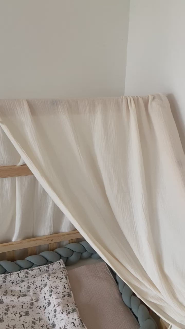 Ciel de lit cabane Ecru