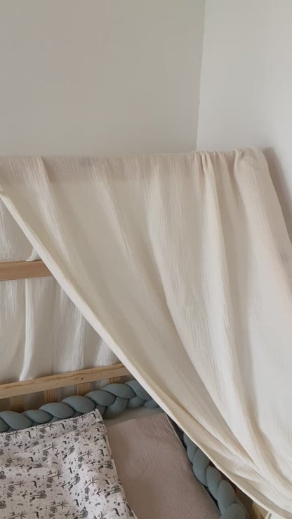 Ciel de lit cabane Ecru