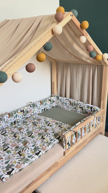 Tour de lit cabane coton Jungle