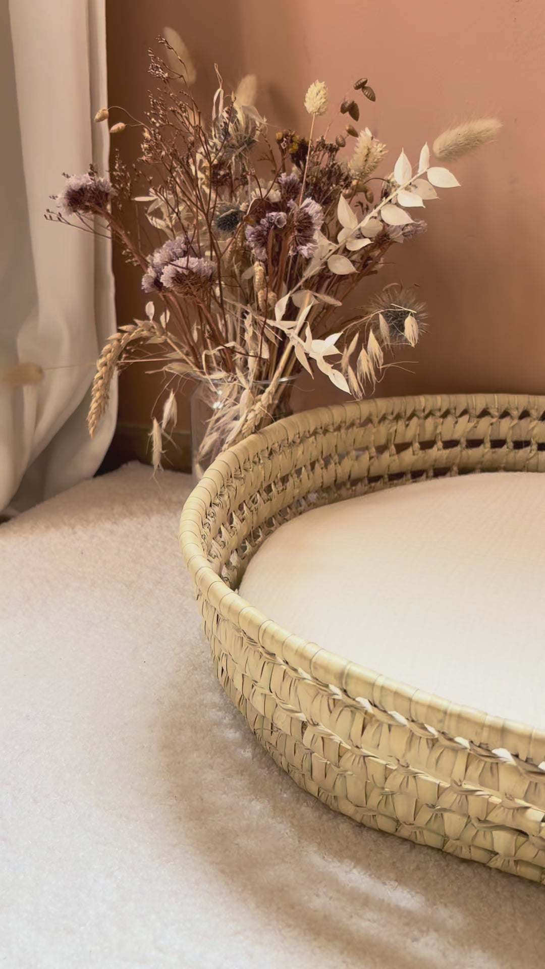 Panier à langer + matelas + housse double gaze Ecru