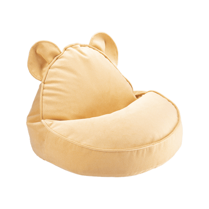 Fluwelen kinderfauteuil teddybeer - Geel