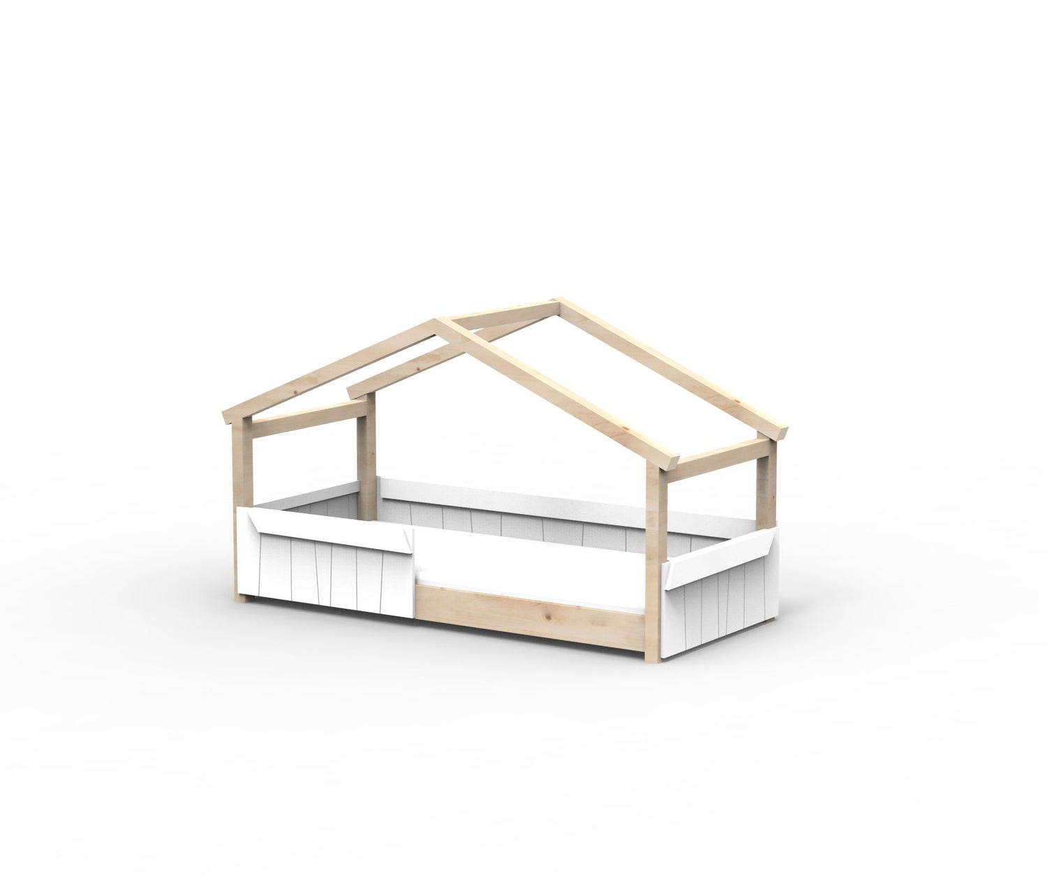 Lit cabane Montessori avec barrière