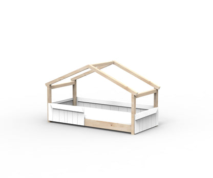 Lit cabane Montessori avec barrière