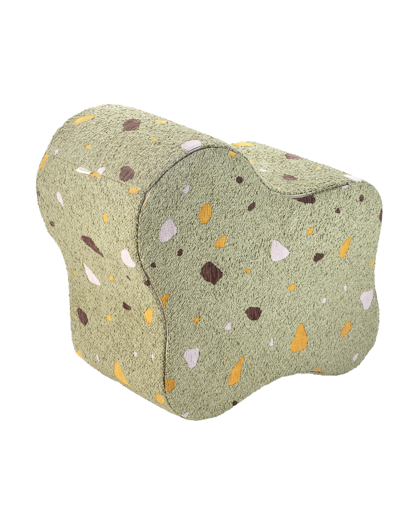 Pouf enfant Teddy bouclette Terrazzo Vert
