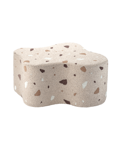Pouf enfant Teddy bouclette Terrazzo Beige
