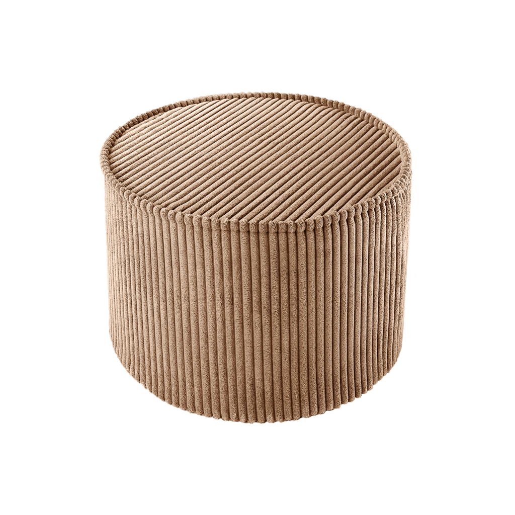 Pouf rond velours Caramel