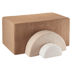 Pouf Montessori arc-en-ciel - Caramel Beige Ecru