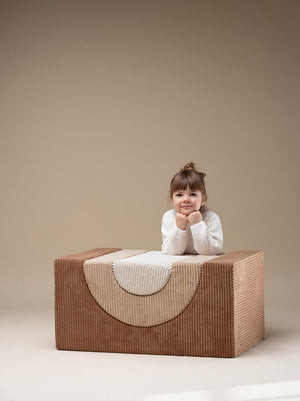 Pouf Montessori arc-en-ciel - Caramel Beige Ecru