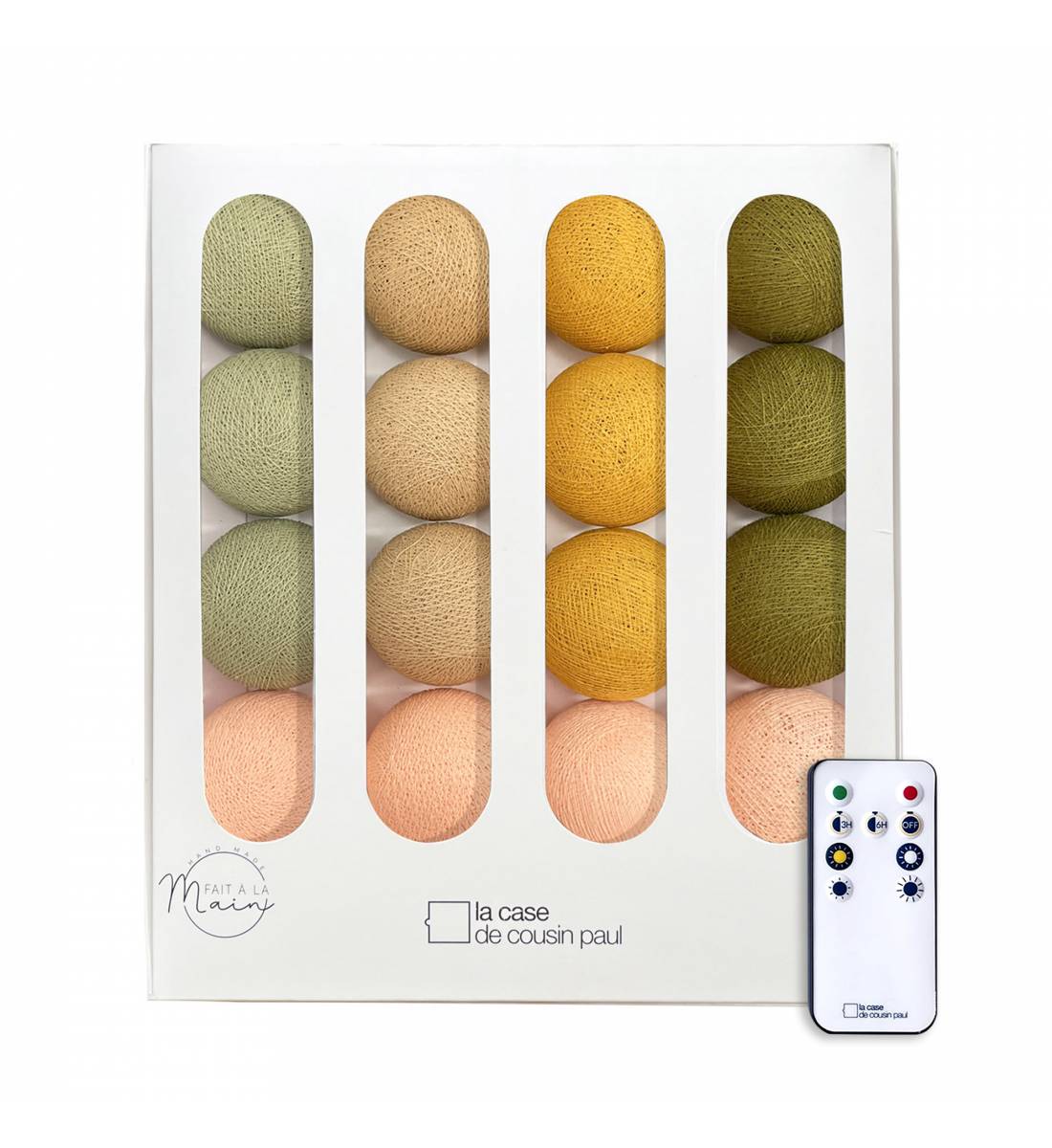 Guirlande lumineuse boule Rose &amp; Kaki