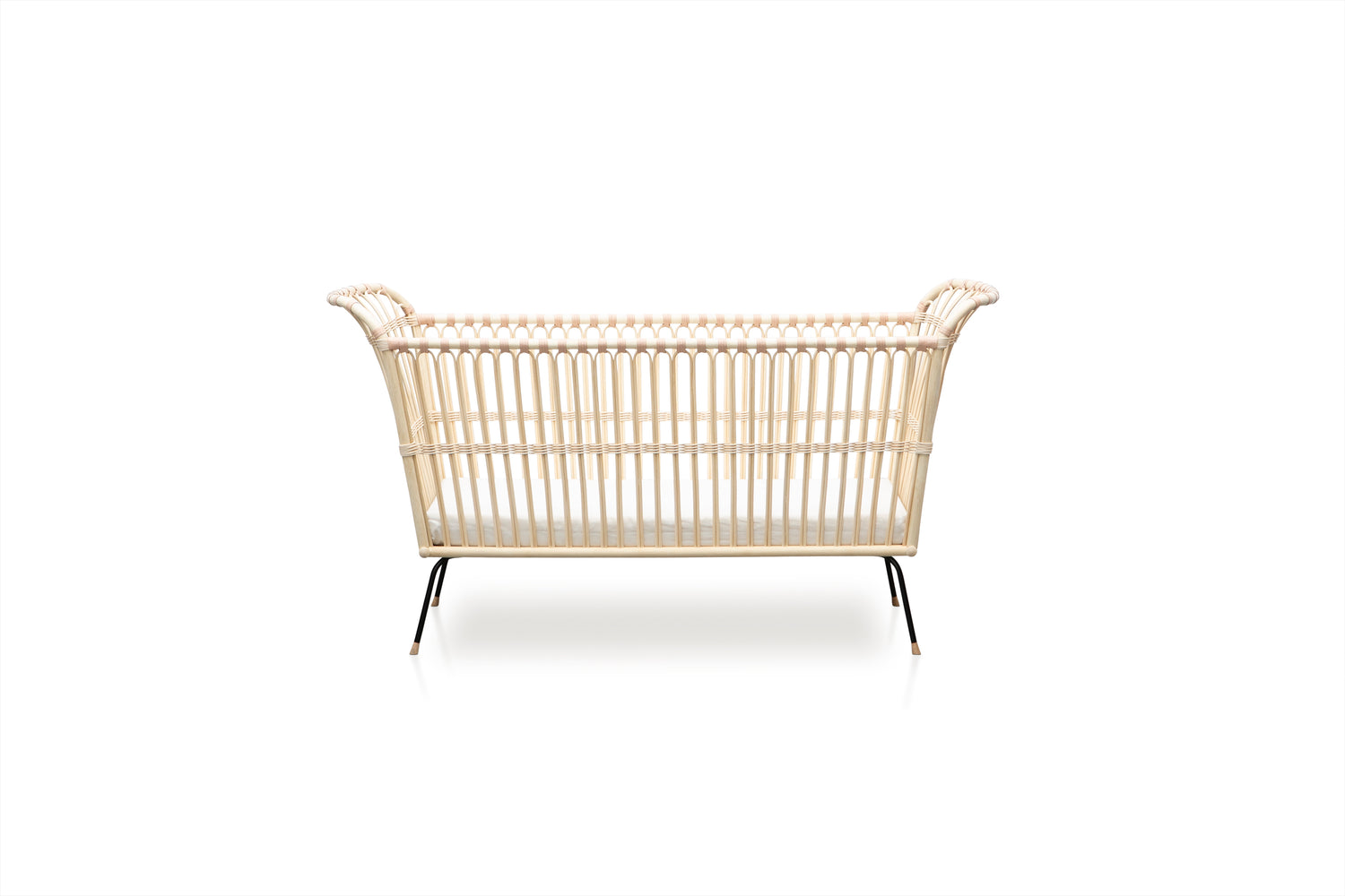 Lit bébé en rotin Frederick - Cuir