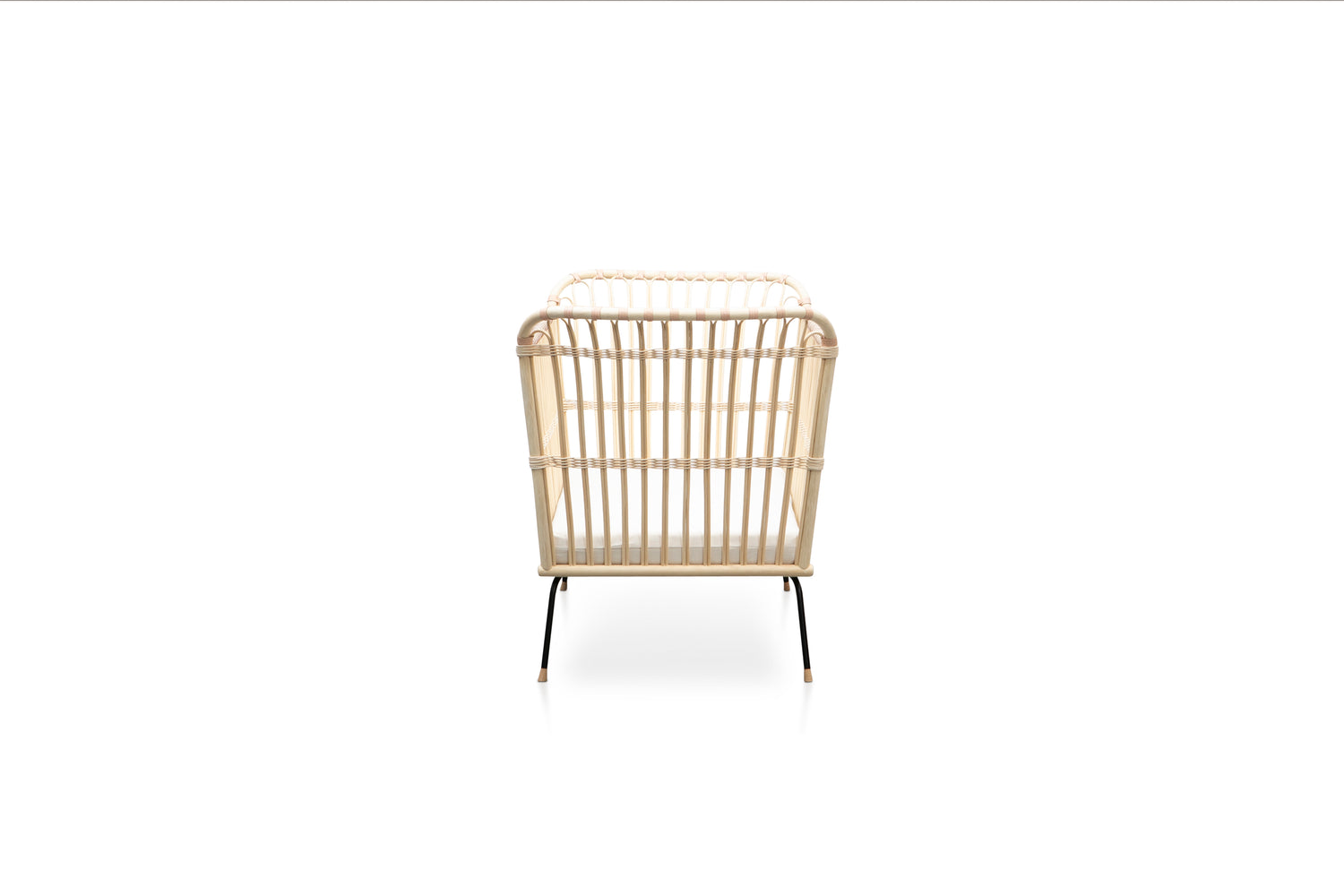 Lit bébé en rotin Frederick - Cuir