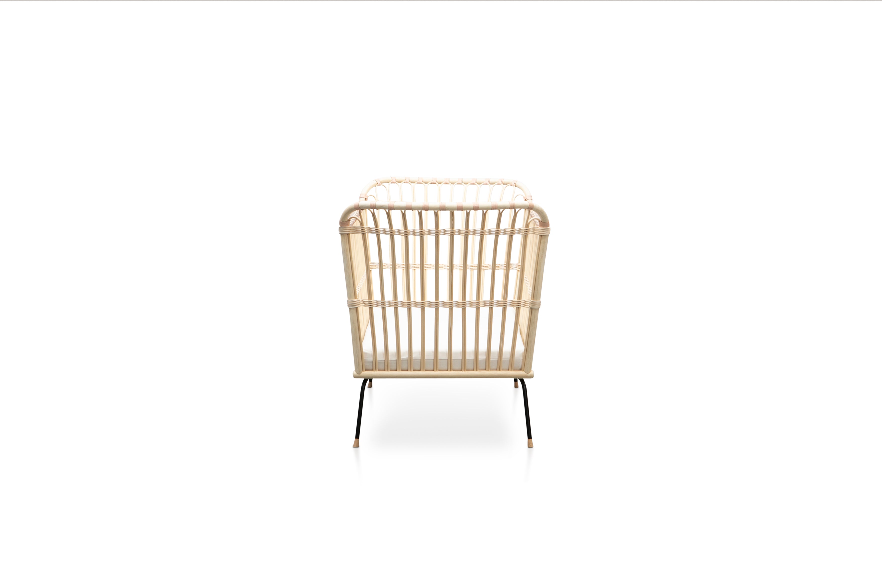 Lit bébé en rotin Frederick - Cuir