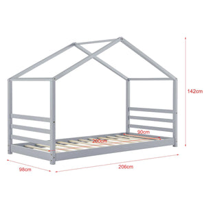 Lit cabane Montessori - 90x200 cm - Gris