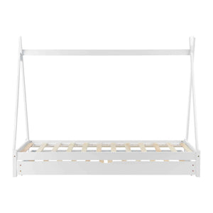 Lit cabane gigogne 90x200cm - Blanc