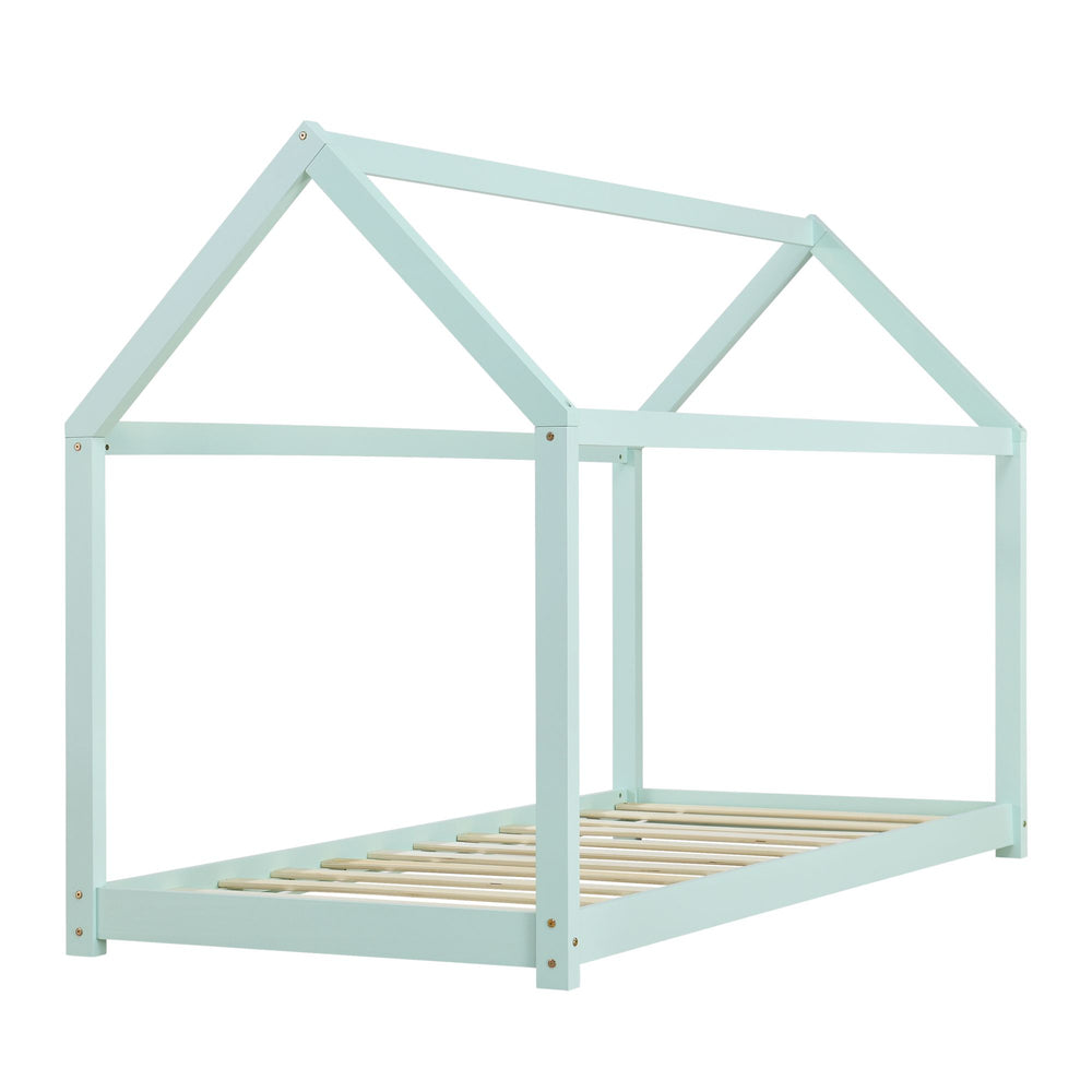 Lit cabane Montessori + matelas - 90x200 cm - Vert