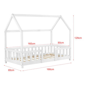 Cabinebed met slagboom - 80x160 cm - Wit 