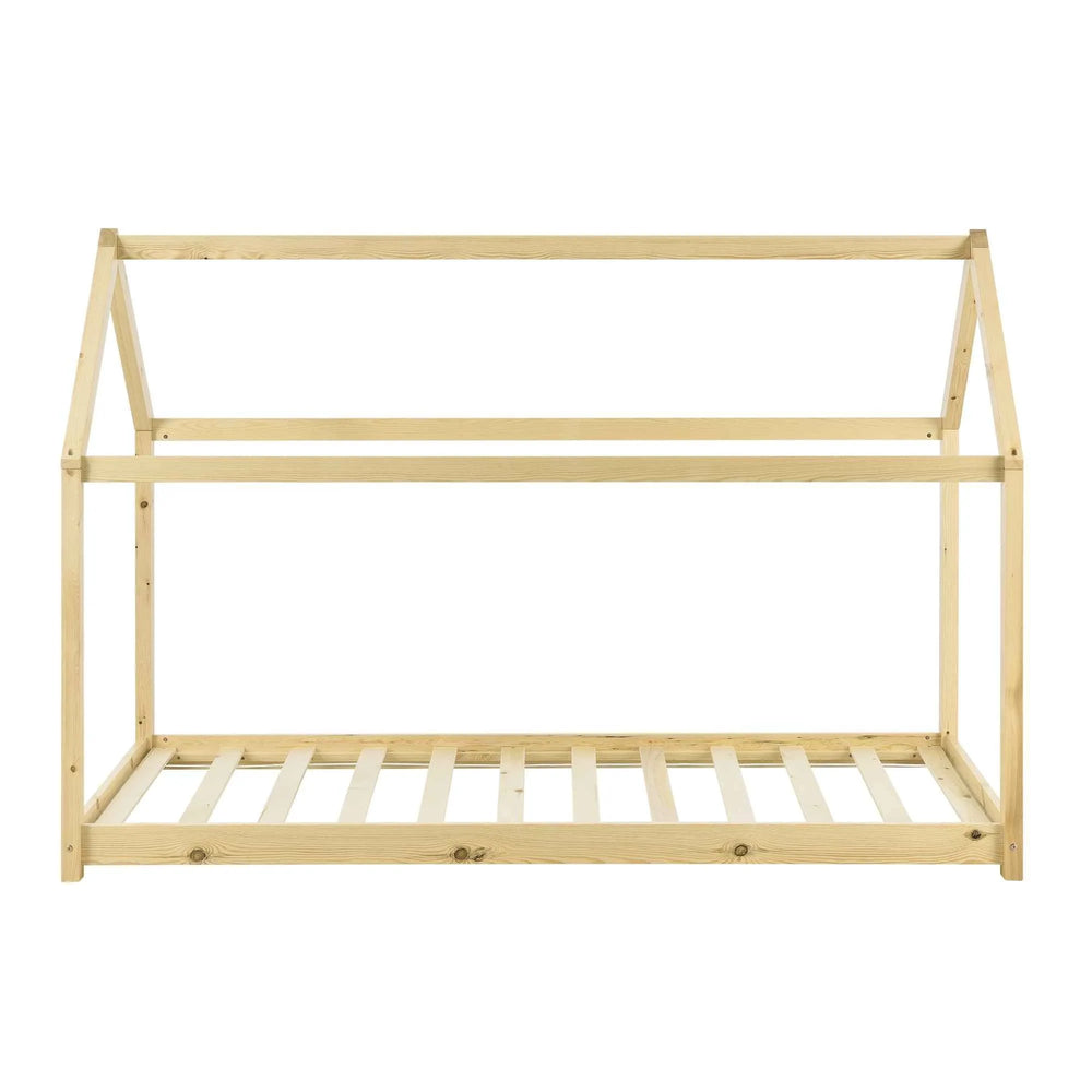 Lit cabane Montessori - 90x200cm - Bois naturel