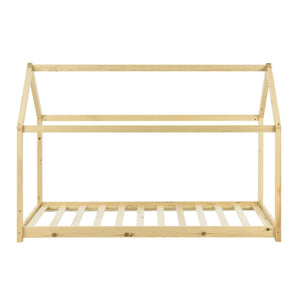 Lit cabane Montessori - 90x200cm - Bois naturel