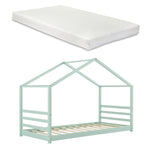 Montessori kajuitbed met matras - 90x200cm - Groen