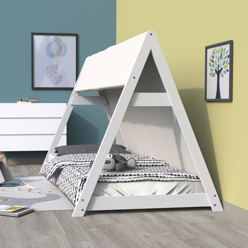 Letto a cabina tipi Montessori in legno bianco