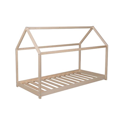 Lit cabane Montessori en bois naturel