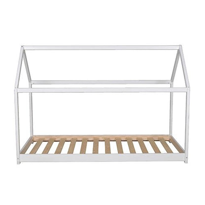 Lit cabane Montessori blanc avec sommier