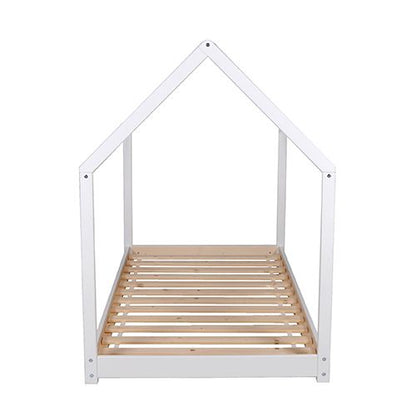 Lit cabane Montessori blanc avec sommier