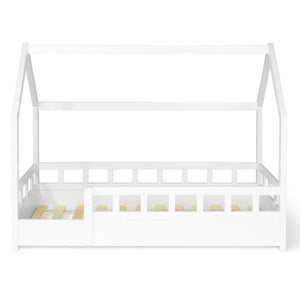 Cabina letto bianca con barriera 80x160cm