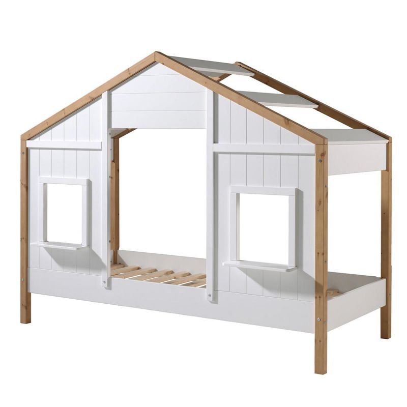 Letto cabina bianco e legno