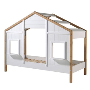 Letto cabina bianco e legno