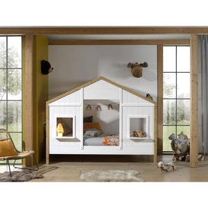 Letto cabina bianco e legno