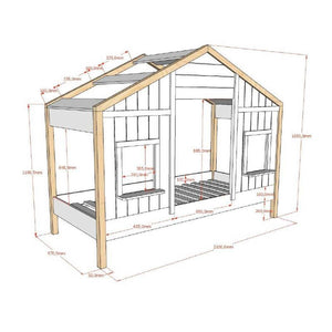 Letto cabina bianco e legno