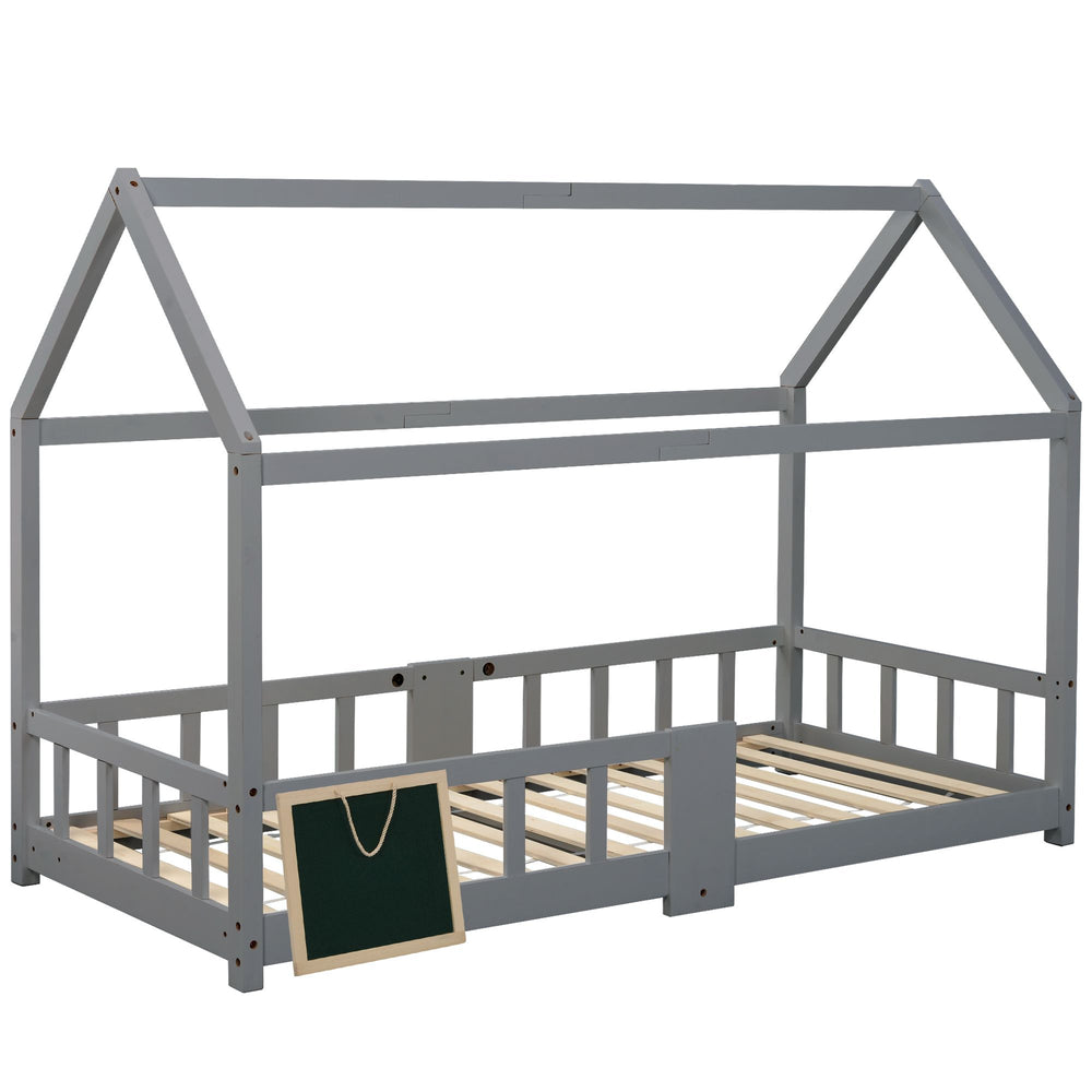 Cabina letto Montessori grigio con barriera