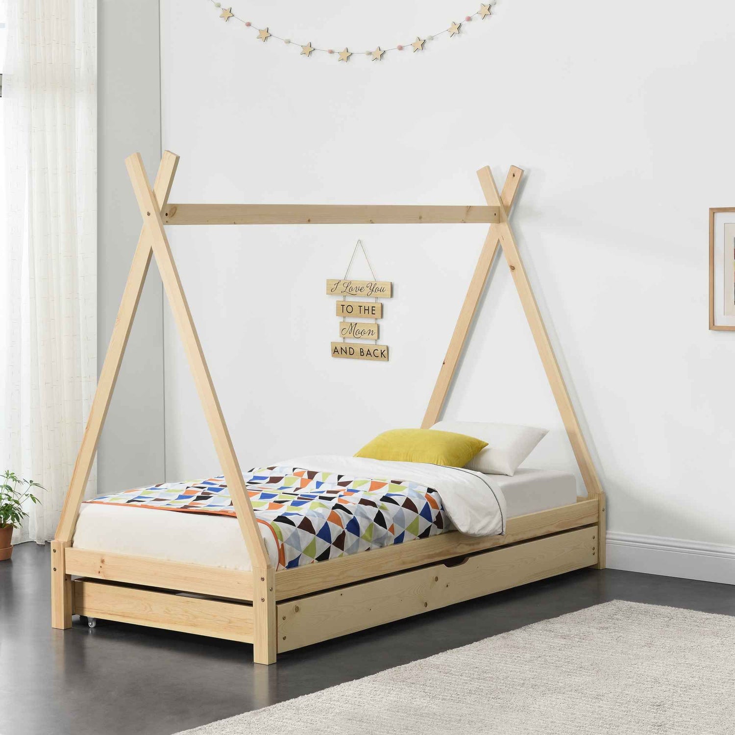 Lit tipi 90x200cm avec lit d&