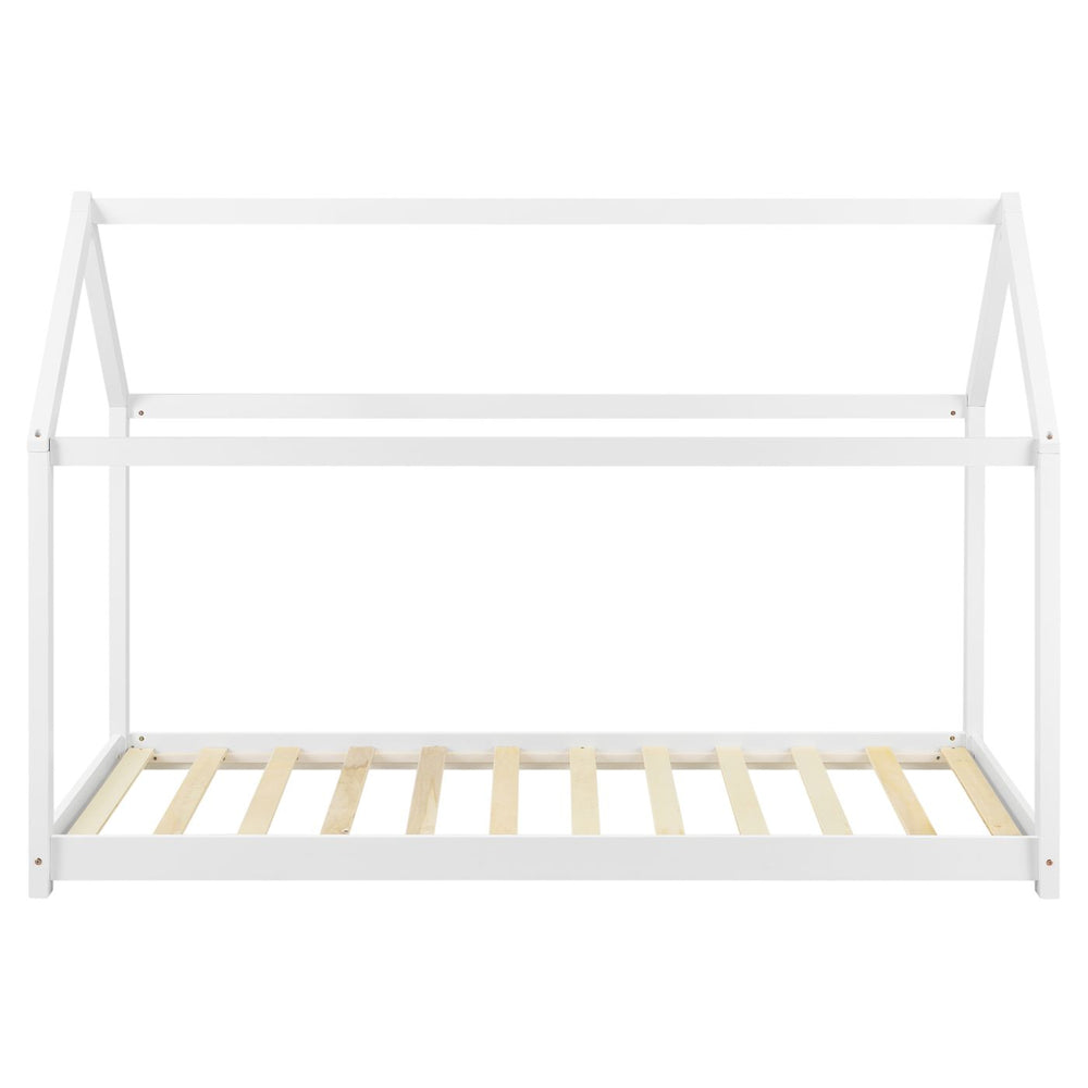 Lit cabane Montessori sans barrière 70x140cm - Blanc