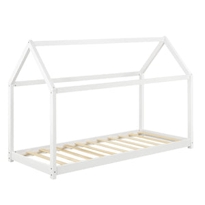 Lit cabane Montessori avec matelas - 80x160cm - Blanc