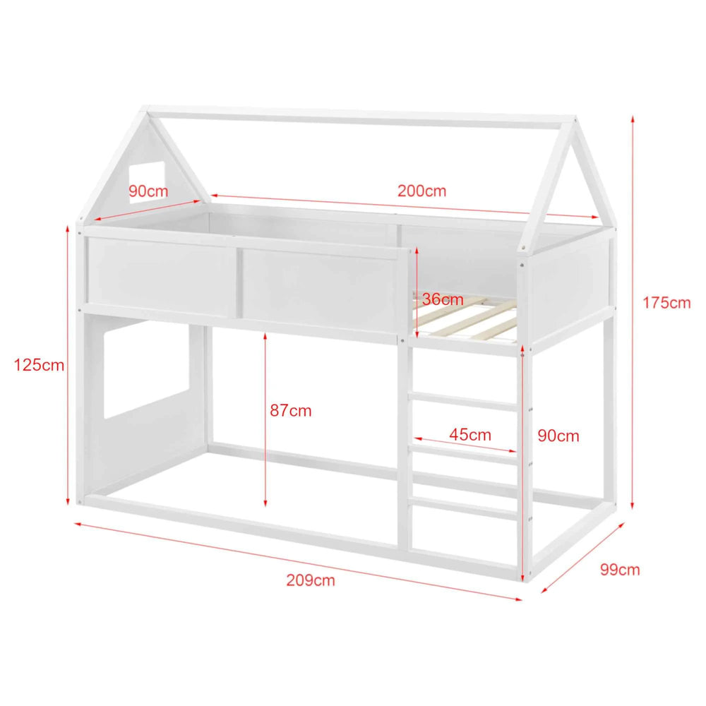 Mezzanine hutbed - 90x200cm - Wit