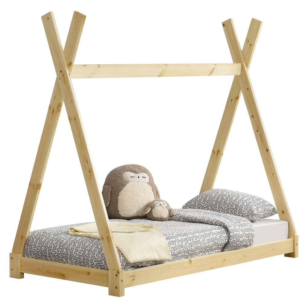 Tipi bed 80x160cm - Montessori - Natuurlijk hout