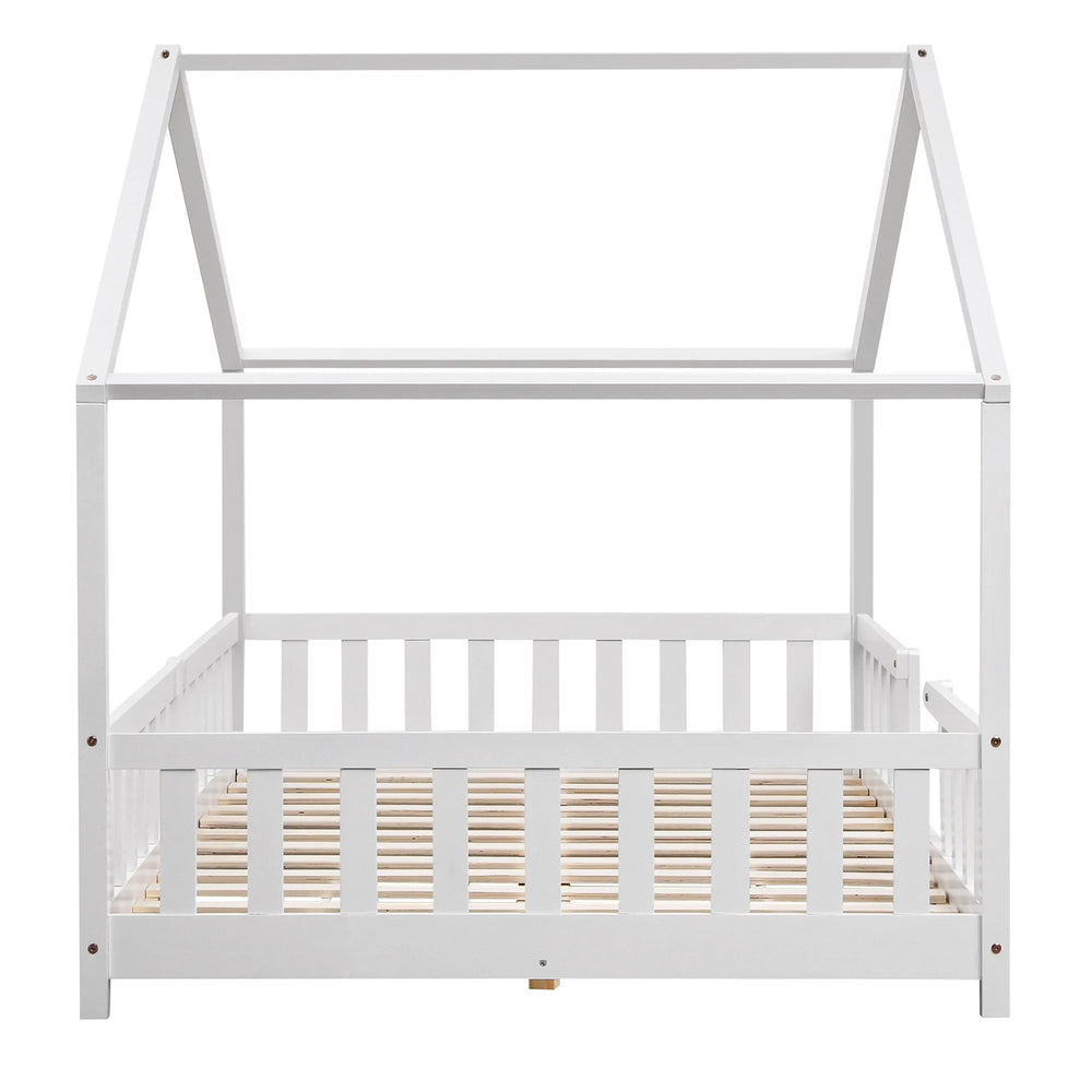 Groot tweepersoons kajuitbed met slagboom - 120x200cm - Wit