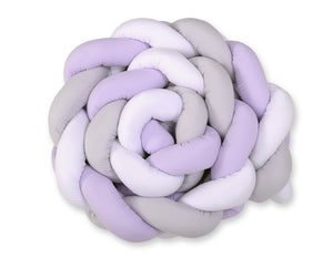 Grande Tresse de lit XXL Blanc & Gris & Lilas